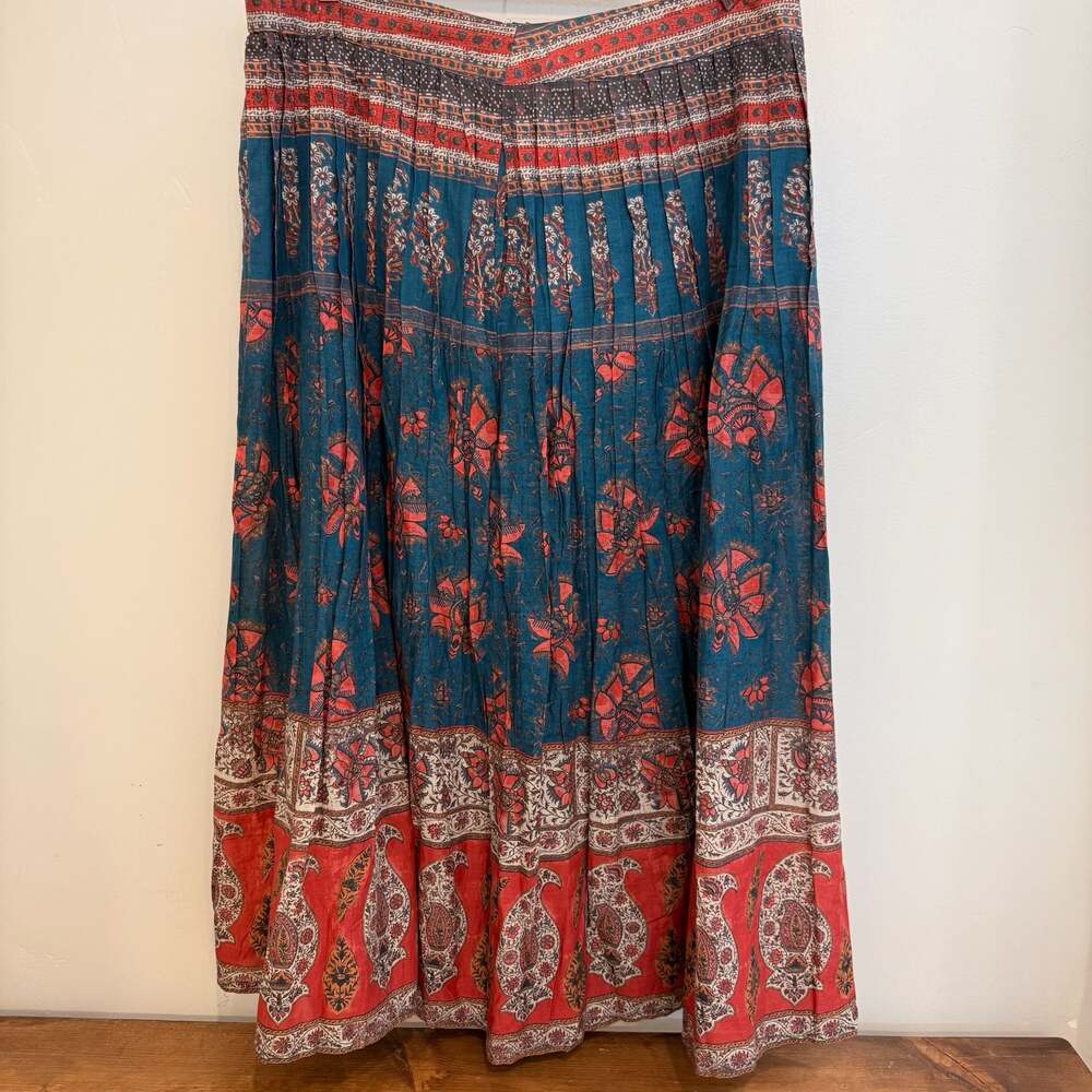 Sundance Women's Boho Floral Print Cotton Maxi Skirt with Modal Lining XL